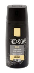 AXE Gold Dark Vanilla 3-pack display, all-day freshness for active days.