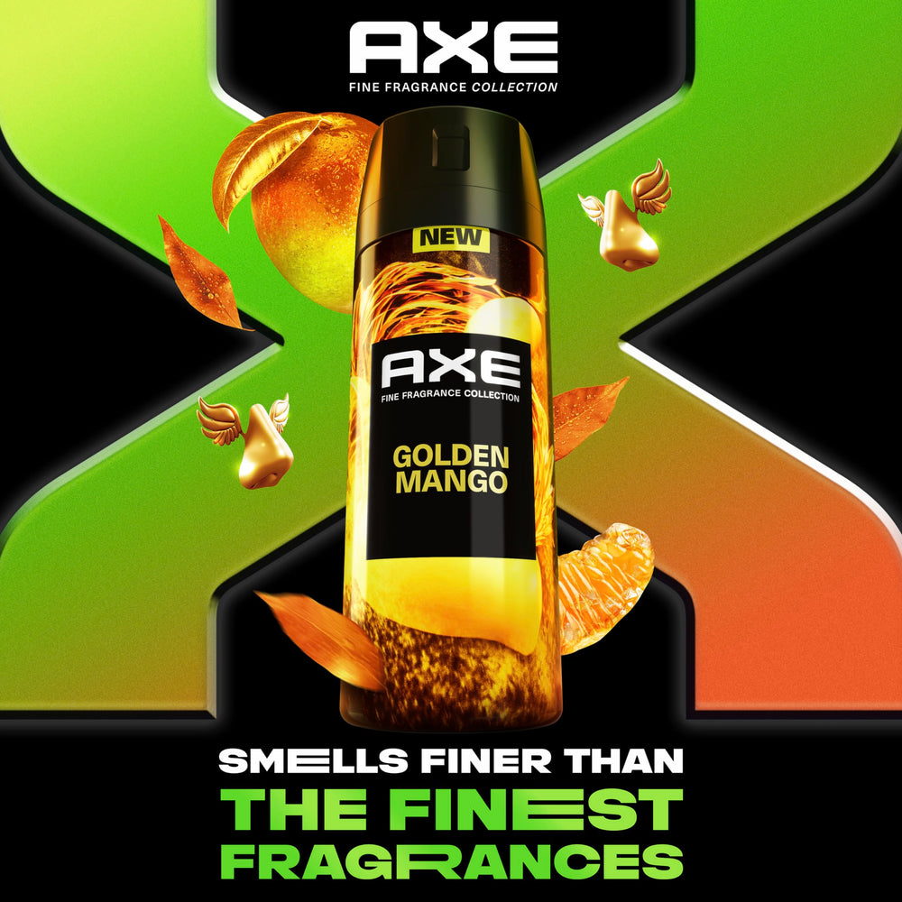 AXE Golden Mango deodorant bottle with packaging branding.