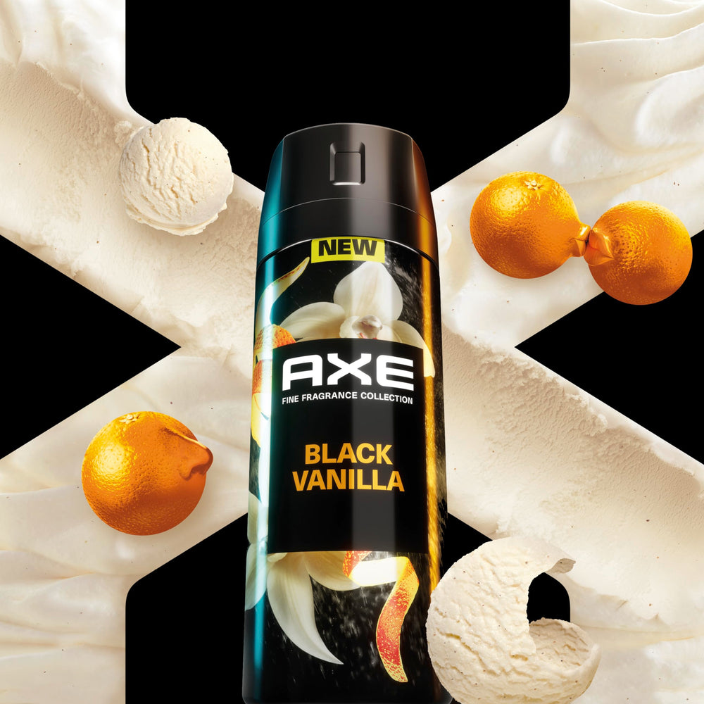 AXE Golden Mango close-up featuring mango and vetiver notes