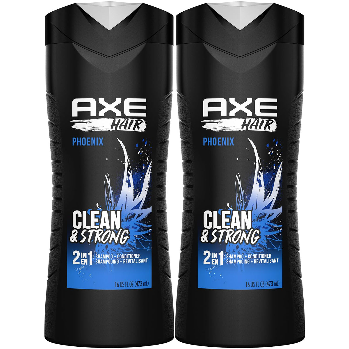AXE Phoenix 2-in-1 shampoo conditioner bottle: easy one-step cleanse.