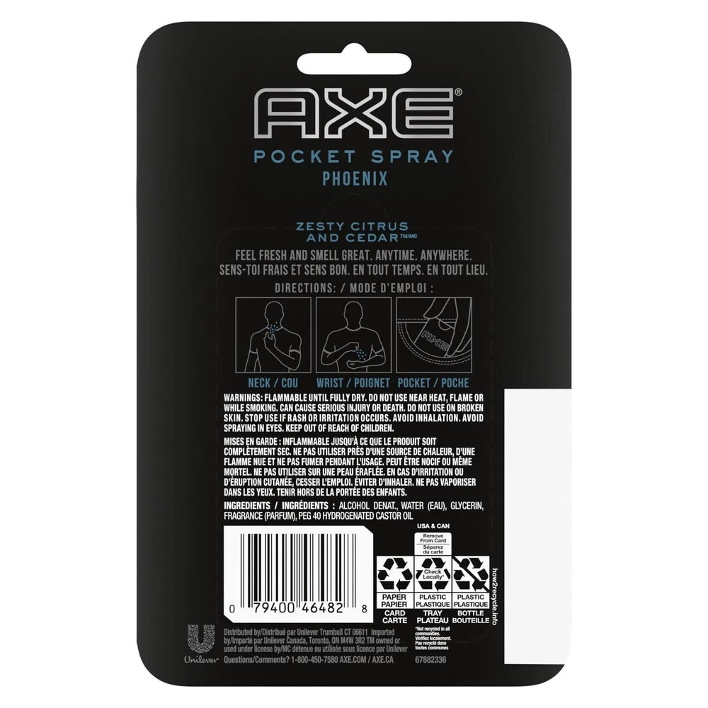 AXE Phoenix spray being applied for quick refreshment.