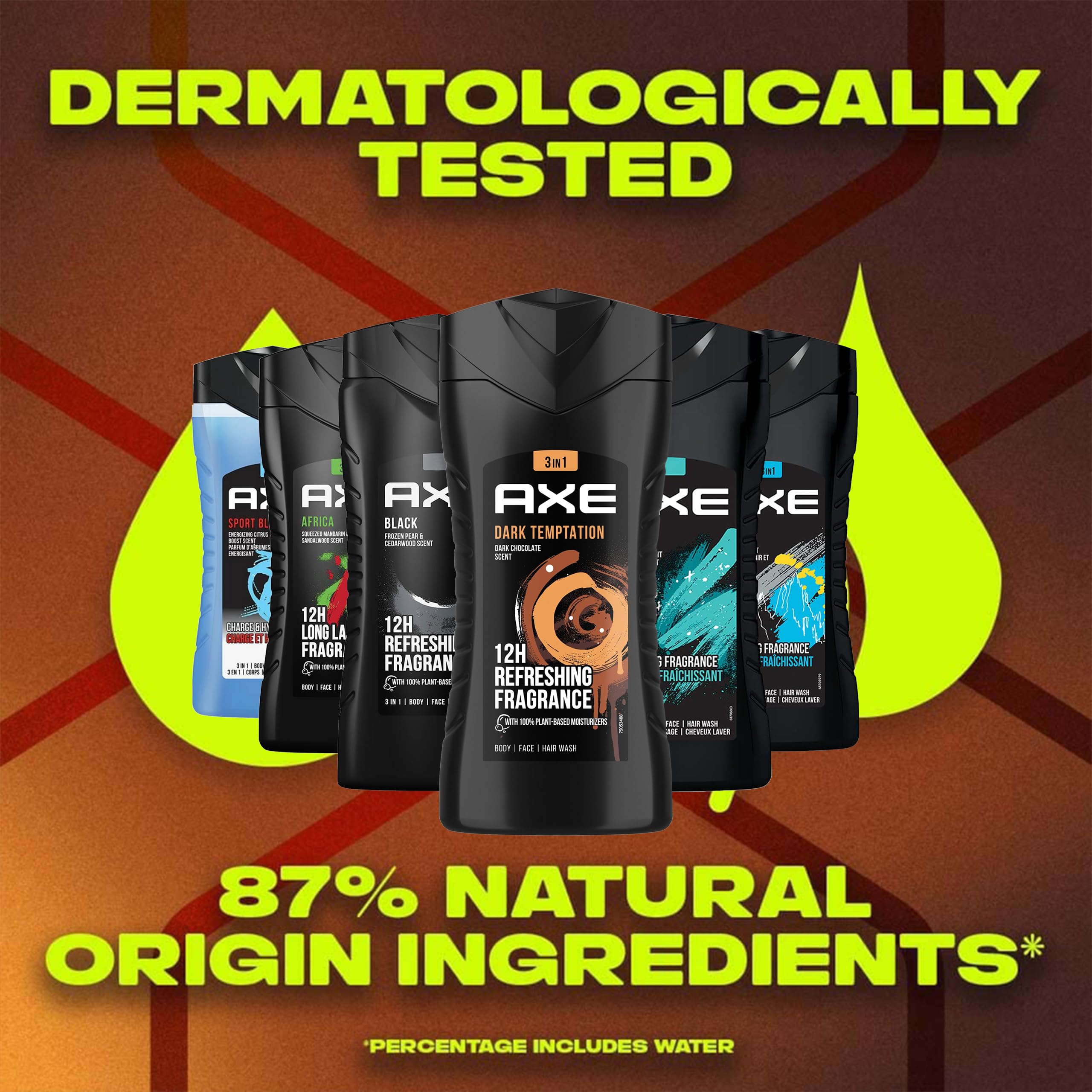 AXE Sports Blast 3-in-1 bottle for gym-to-day grooming.