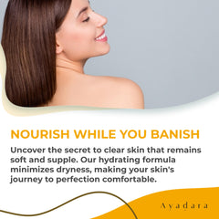 AYADARA Acne Body Spray back application shows targeted ease on skin.