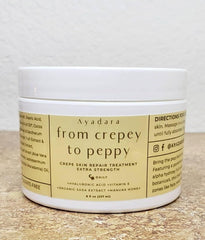 AYADARA Crepey Skin Repair Cream packaging on display for firming.