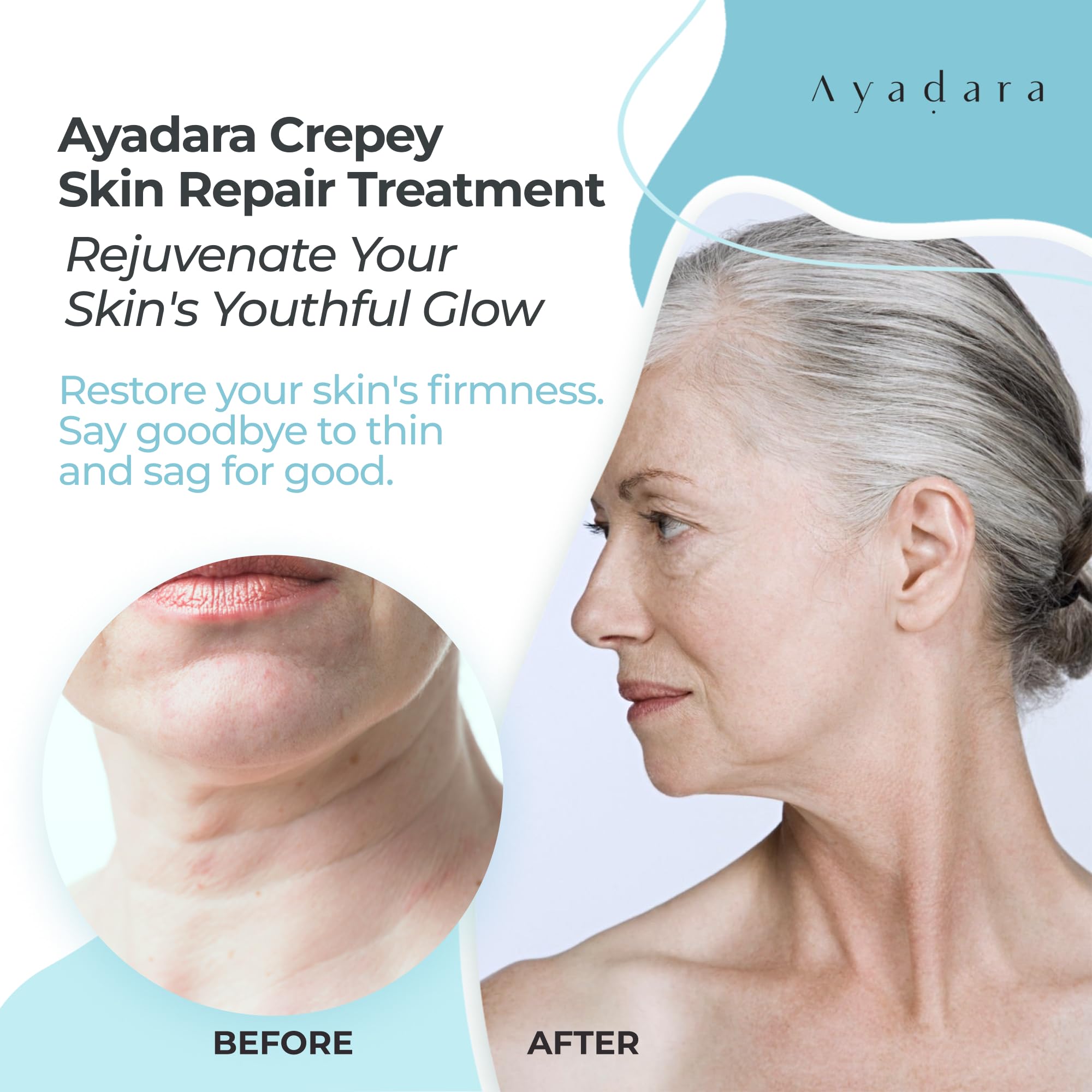 AYADARA Firming Lotion being applied to skin for smoother texture.