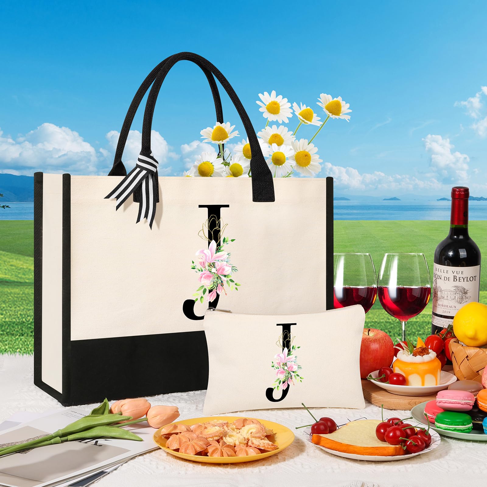 AYGE bridesmaid gift set with monogram tote appeals as a thoughtful party keepsake.