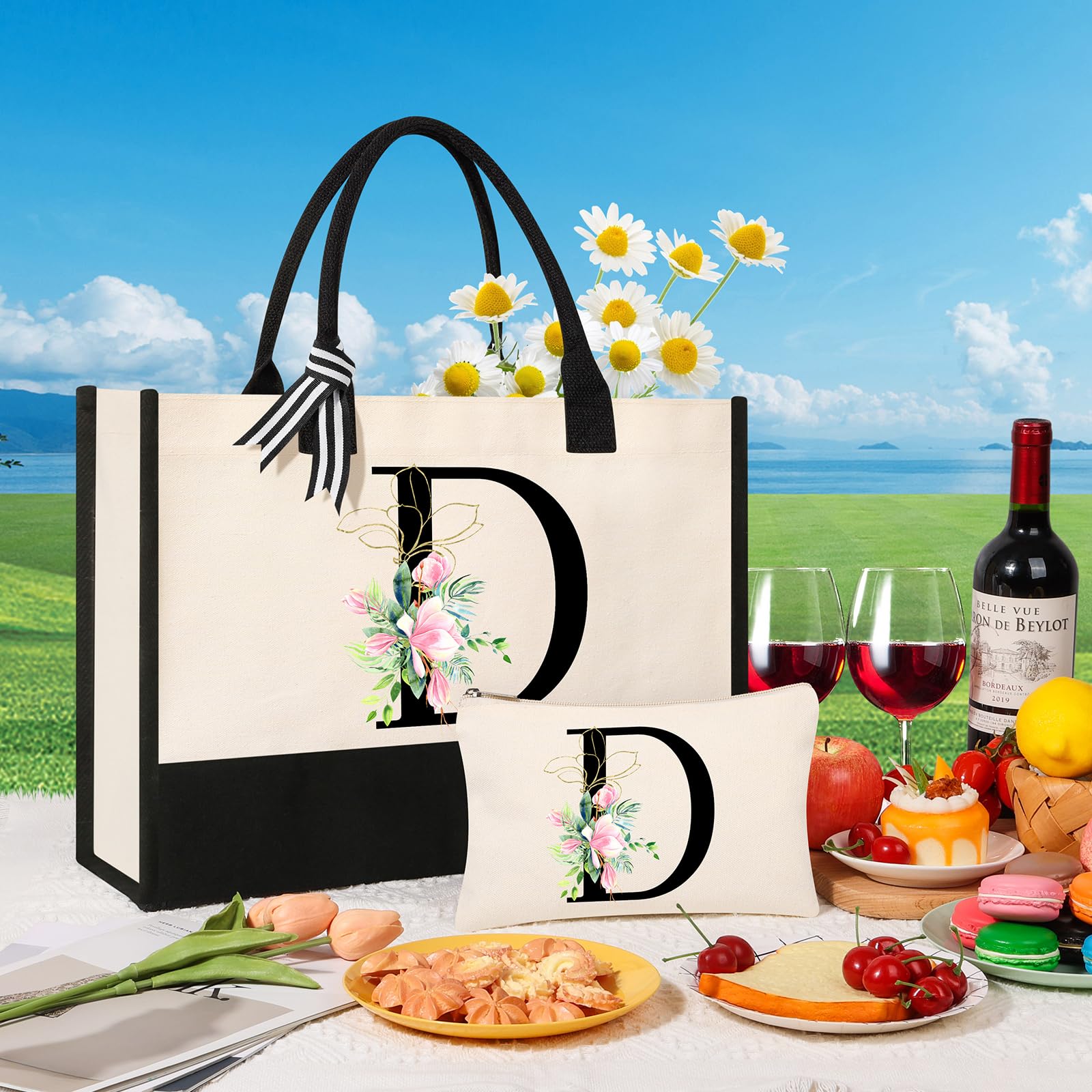 AYGE makeup bag included keeps cosmetics neatly organized inside the tote.