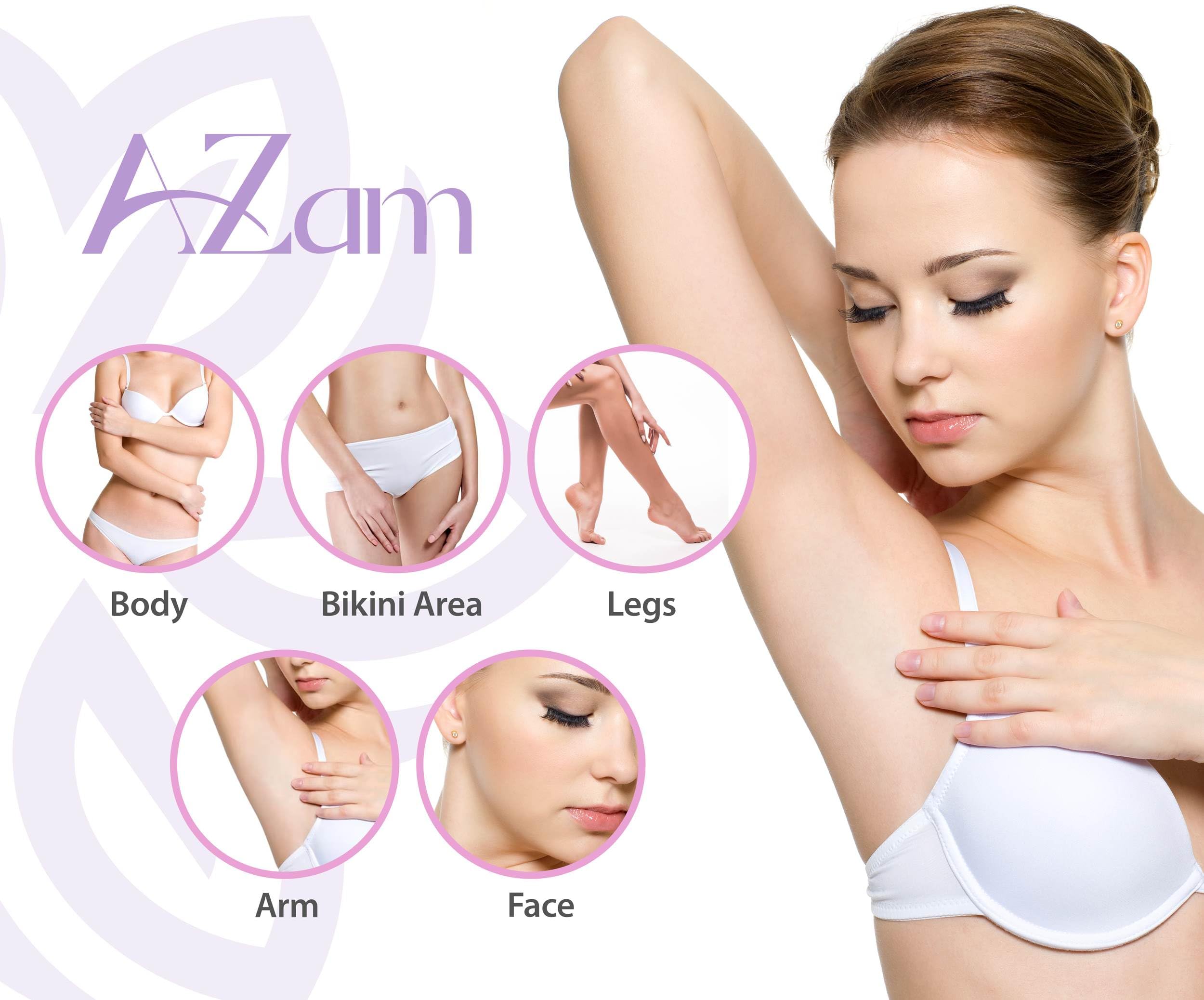 AZam hard wax beads with small applicators for precise shaping in sensitive zones.