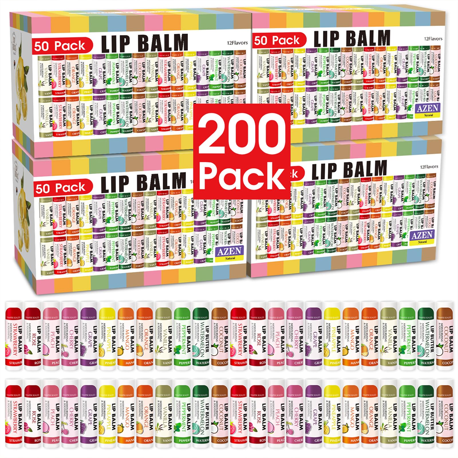 AZEN lip balm packaging display for bulk order convenience