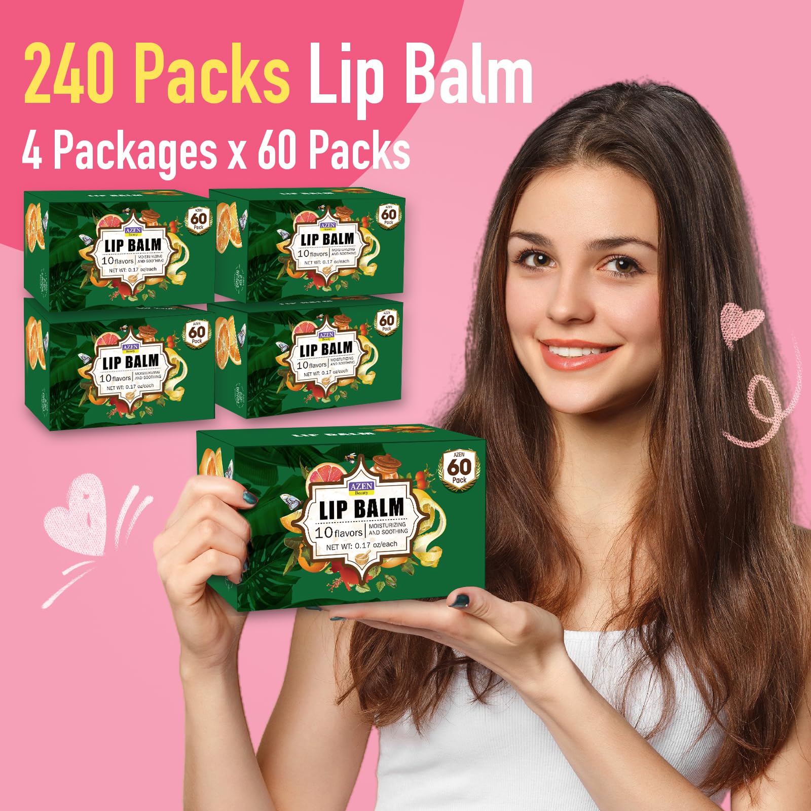 AZEN lip balm gift set offers thoughtful stocking stuffer ideas for women and girls.