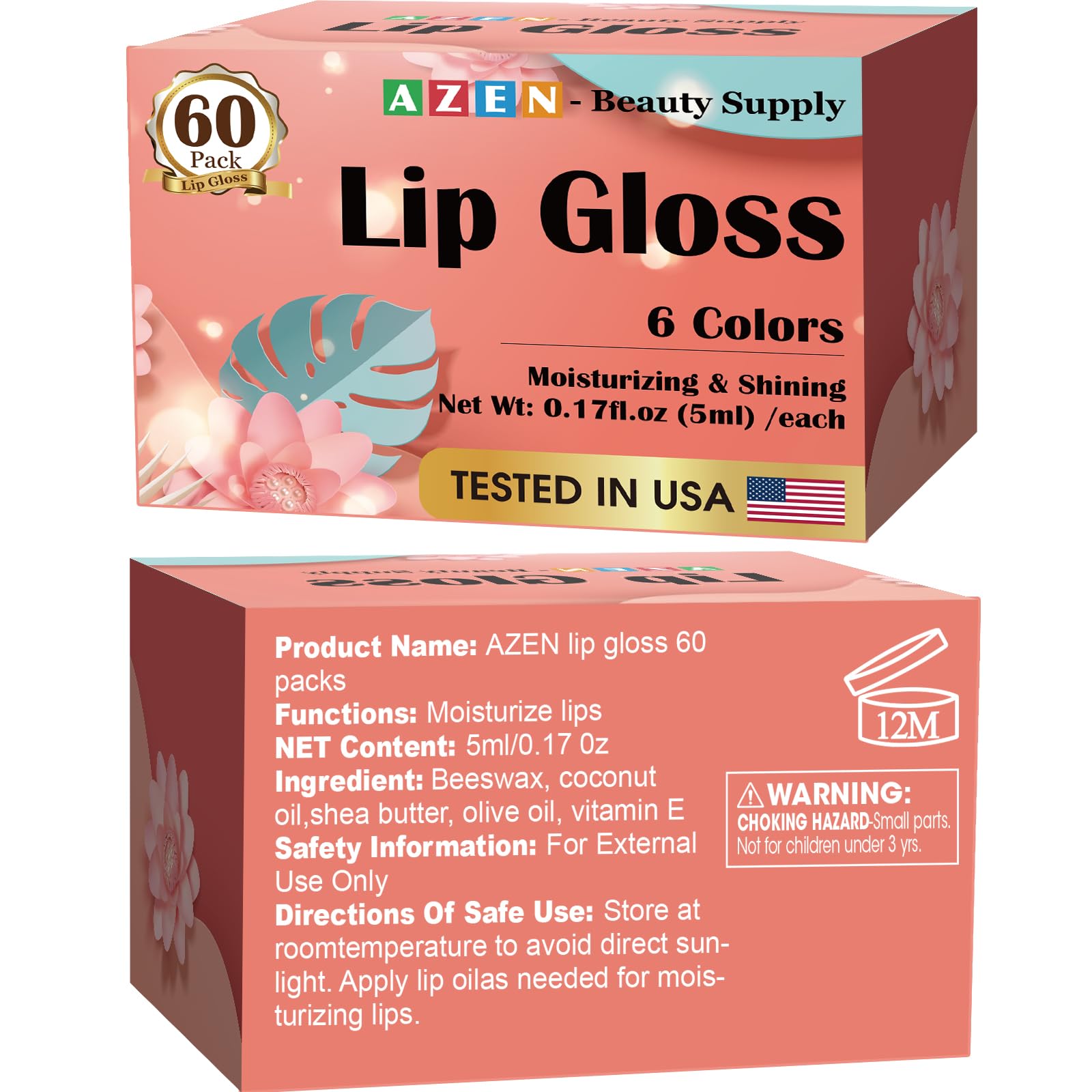 AZEN lip gloss kit lives in compact drawer for on-the-go touch-ups.