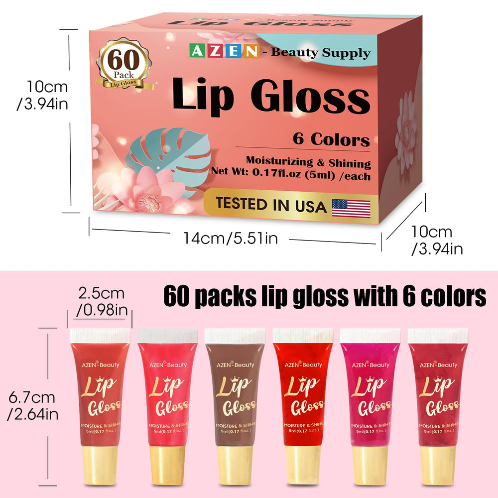 AZEN gift-ready lip gloss set appeals to makeup lovers.