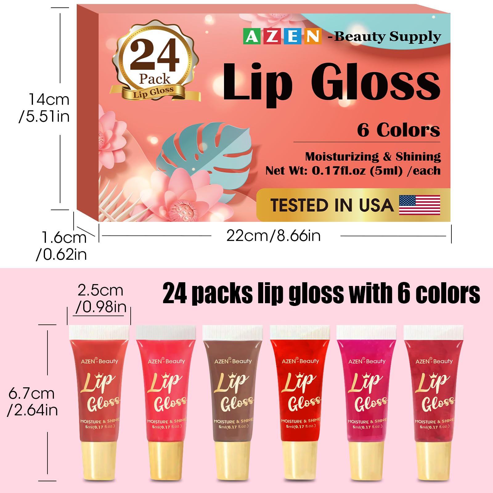 AZEN brillo labial para piel seca: ayuda a suavizar la sequedad labial.