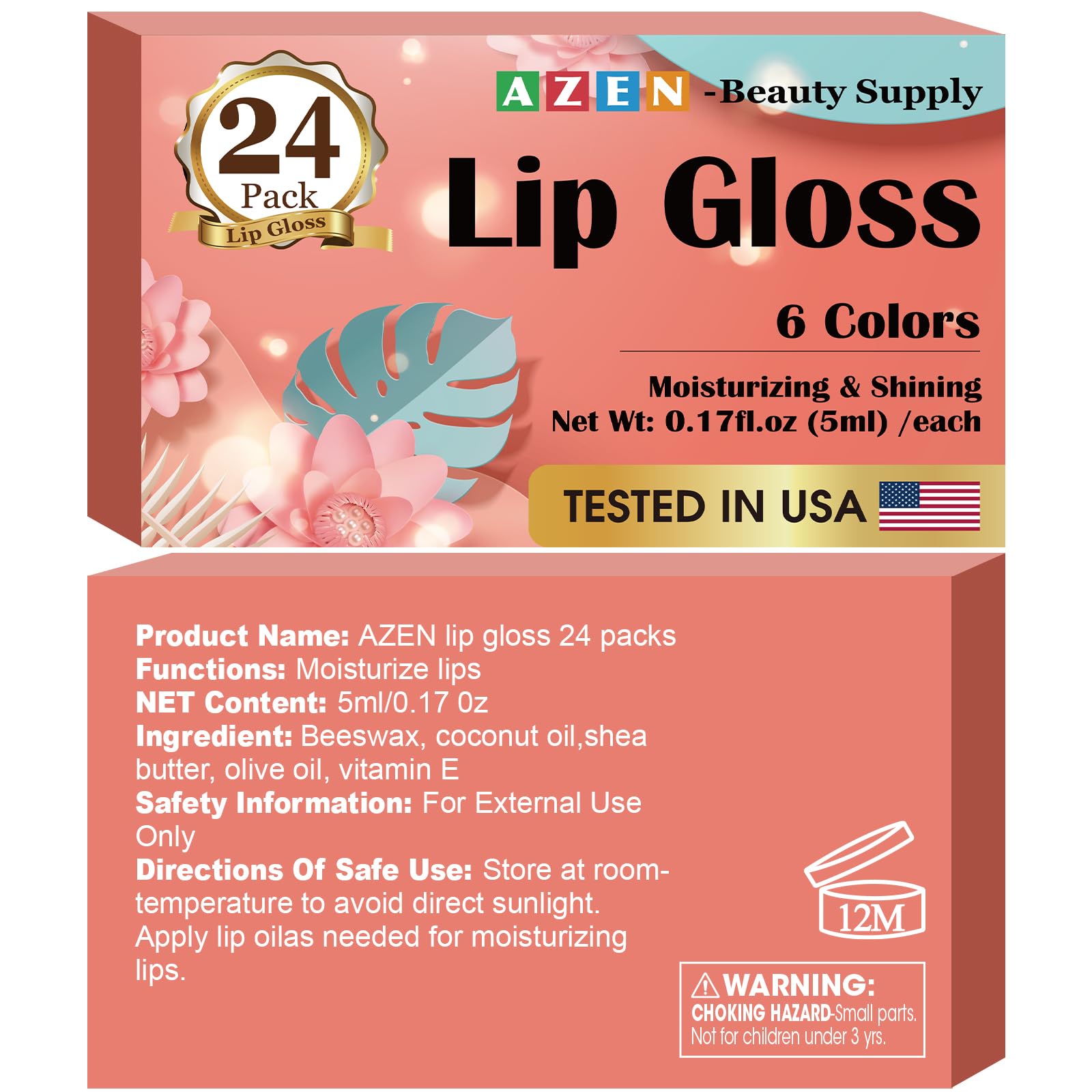 AZEN brillo labial varios tonos: variedad de tonos para combinar con tu maquillaje.