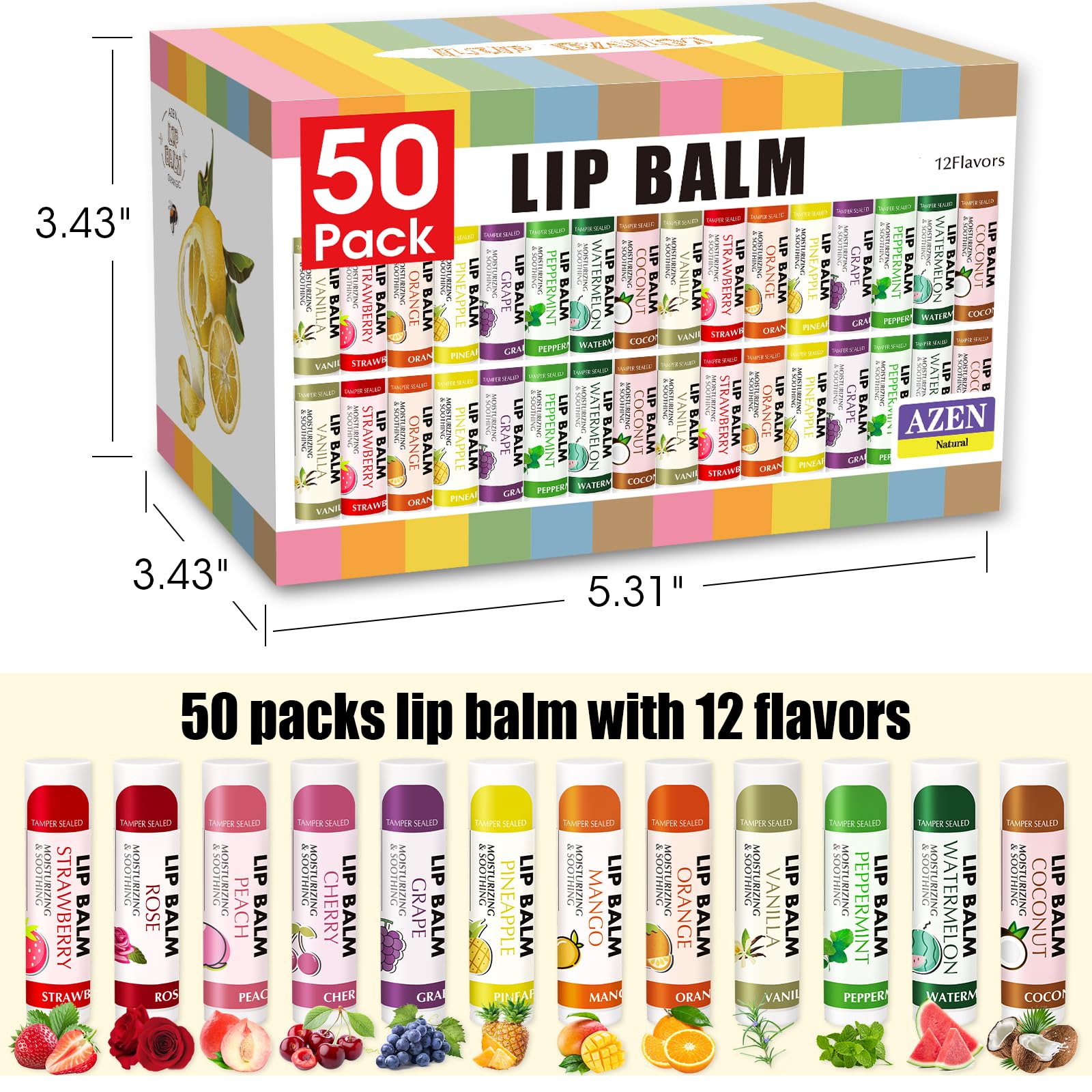 AZEN lip balm cherry flavor delivers rich hydration and a hint of sweetness.
