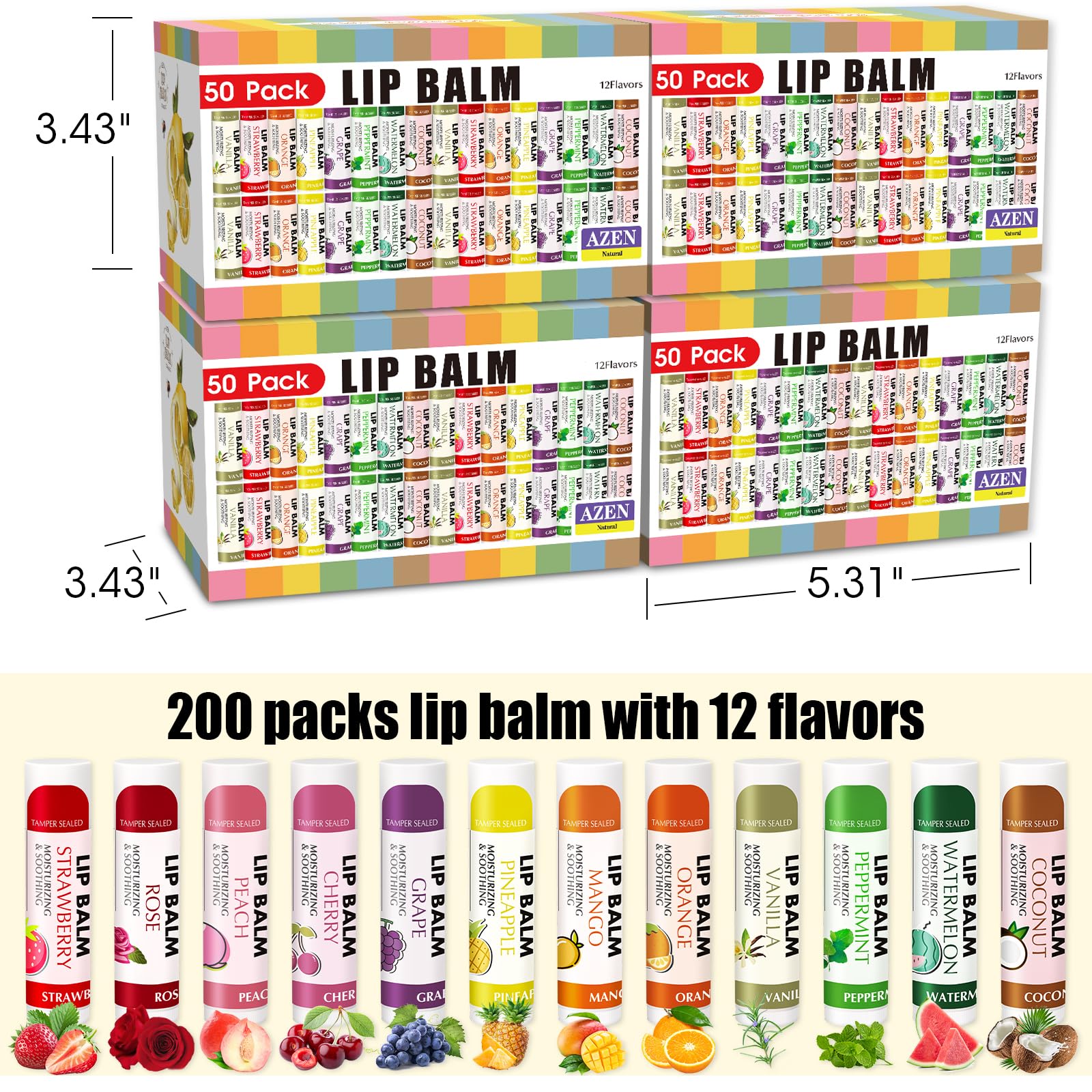 AZEN vanilla flavor lip balm tube with subtle sweetness