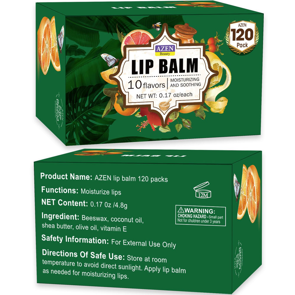 Azen lip balm mint tube cools and nourishes for refreshed lips.