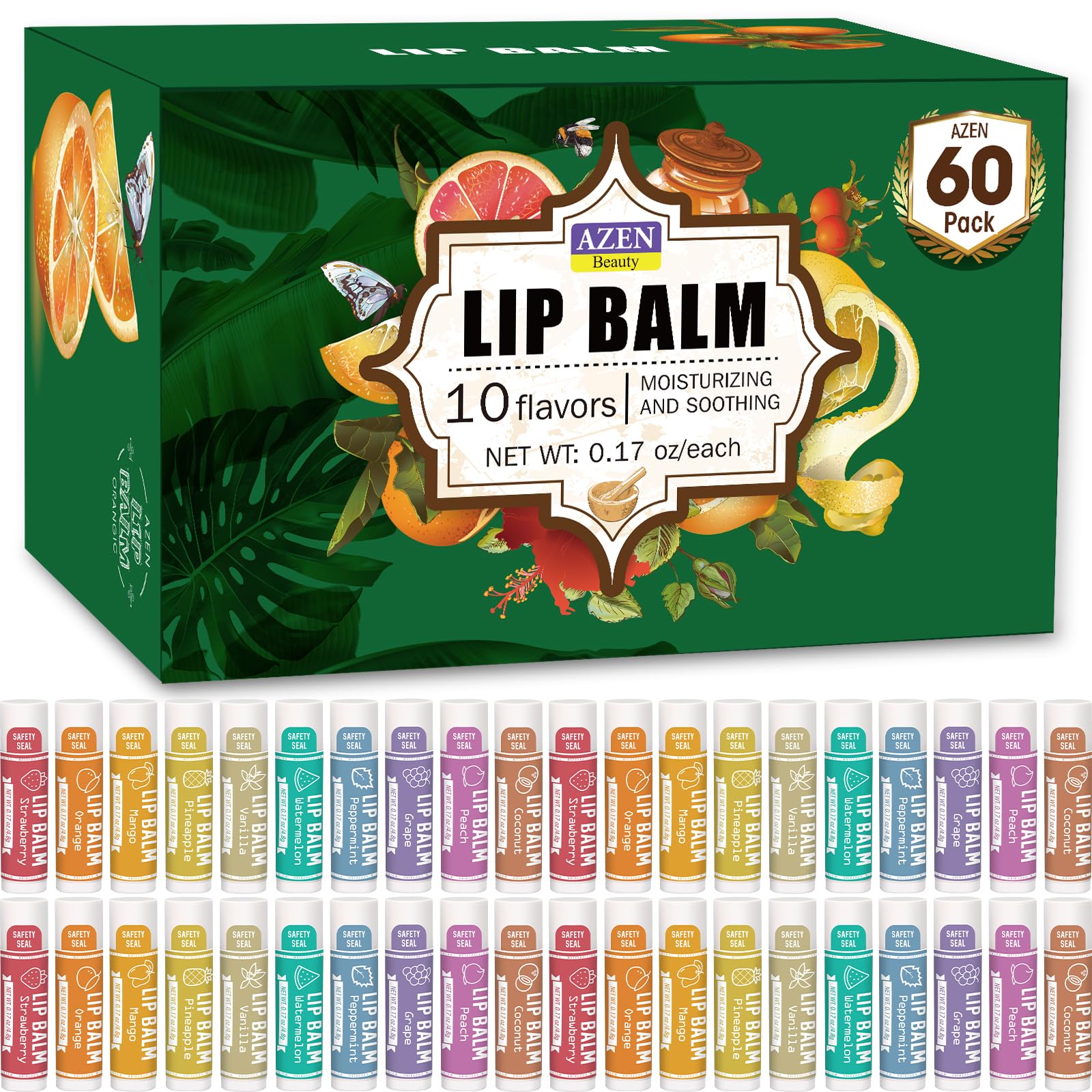 AZEN Lip Balm strawberry-gloss hydrates lips for daily, comfortable hydration.