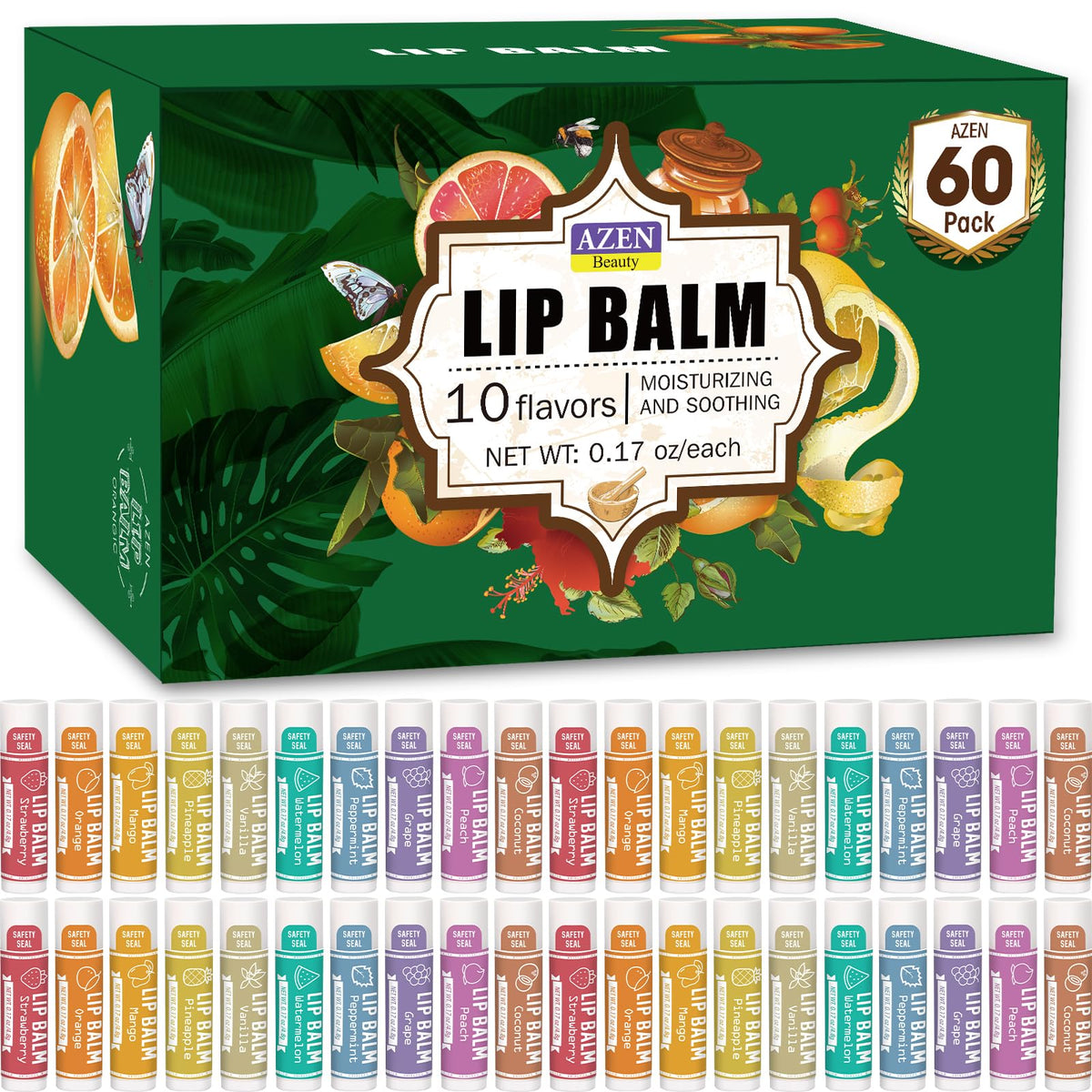 AZEN Lip Balm strawberry-gloss hydrates lips for daily, comfortable hydration.