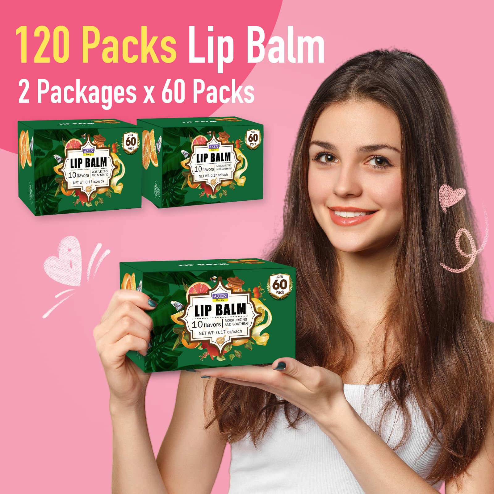 Azen lip balm vanilla tube provides comforting moisture and smooth texture.
