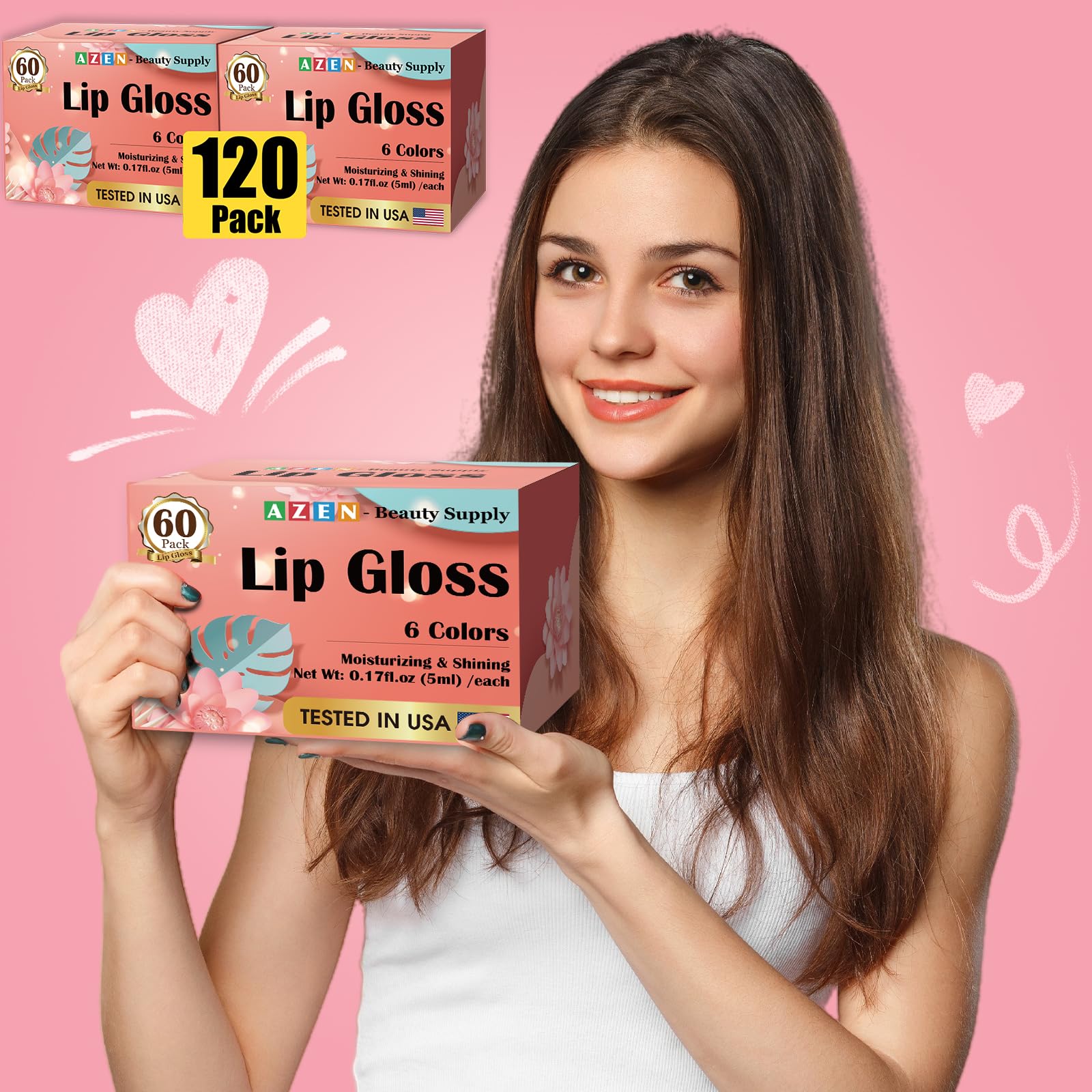 AZEN gift packaging makes this lip gloss set a ready-to-gift option.