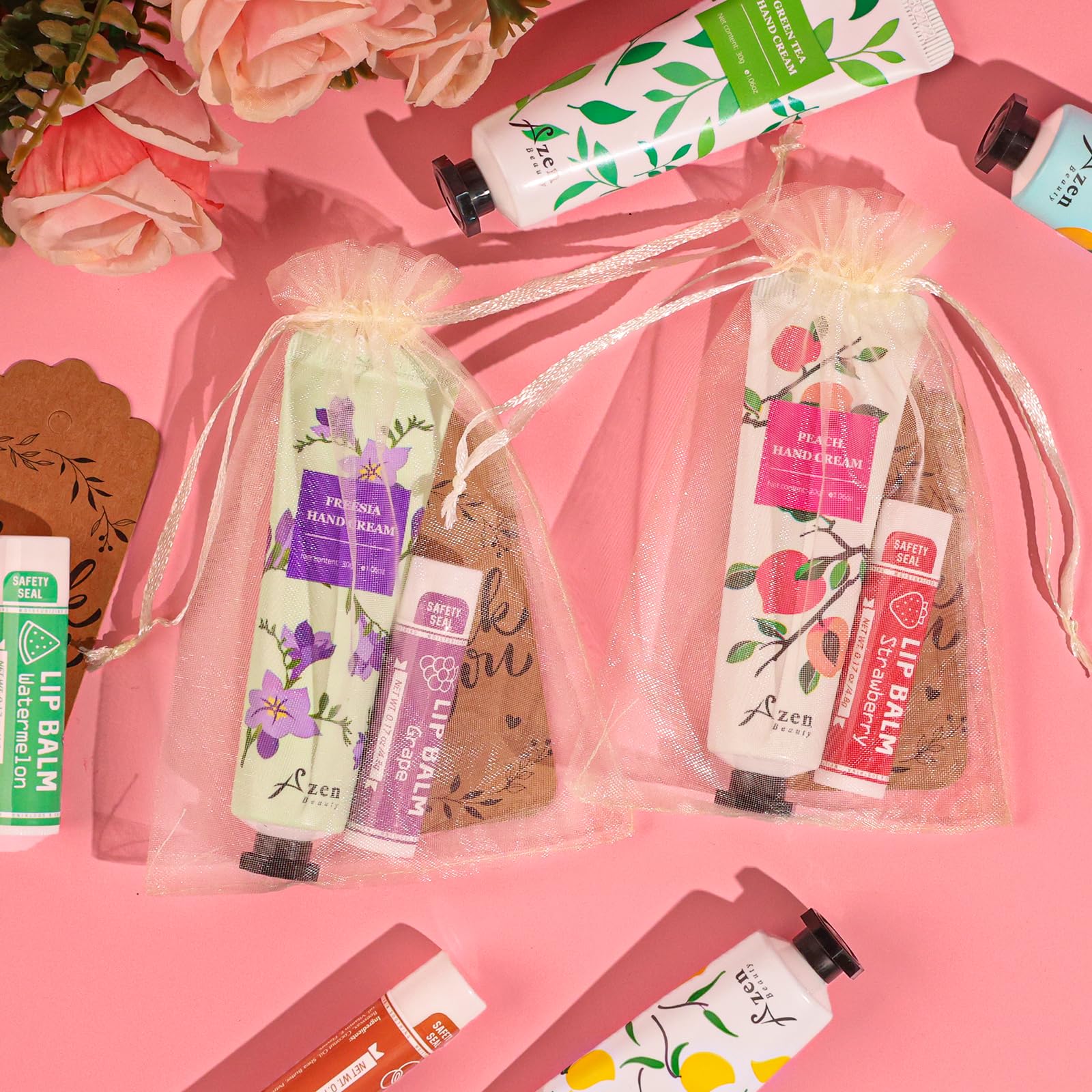 AZEN organza bags white pack presents simple, stylish gift packaging for guests