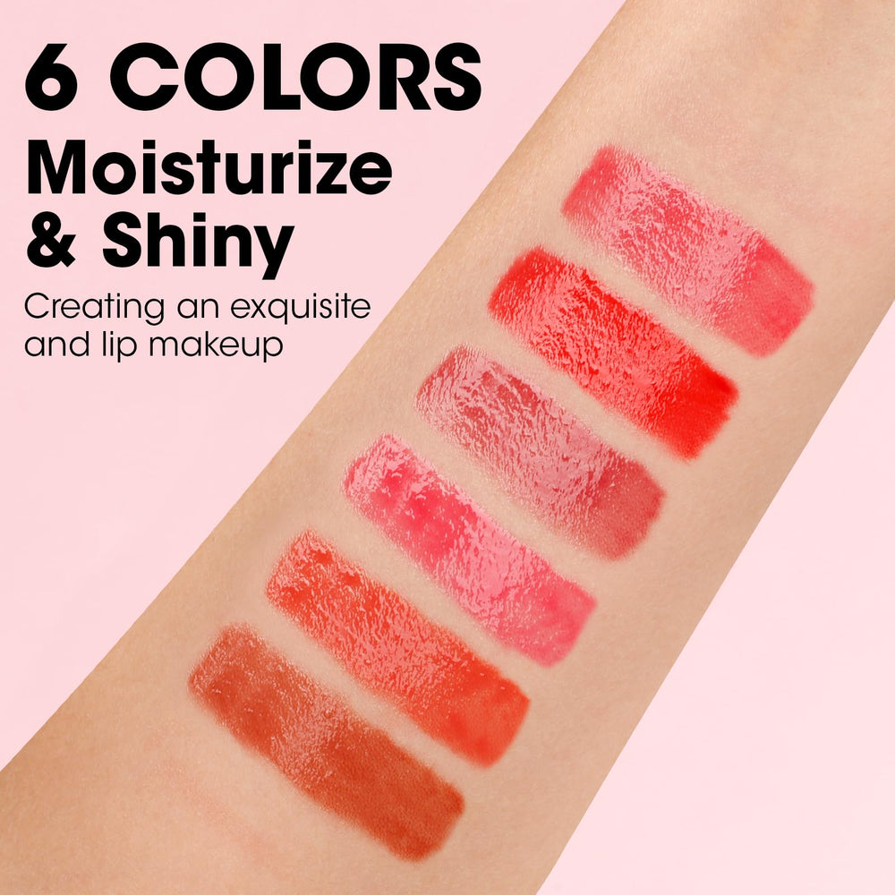 AZEN lip gloss close-up reveals a high-shine finish on lips