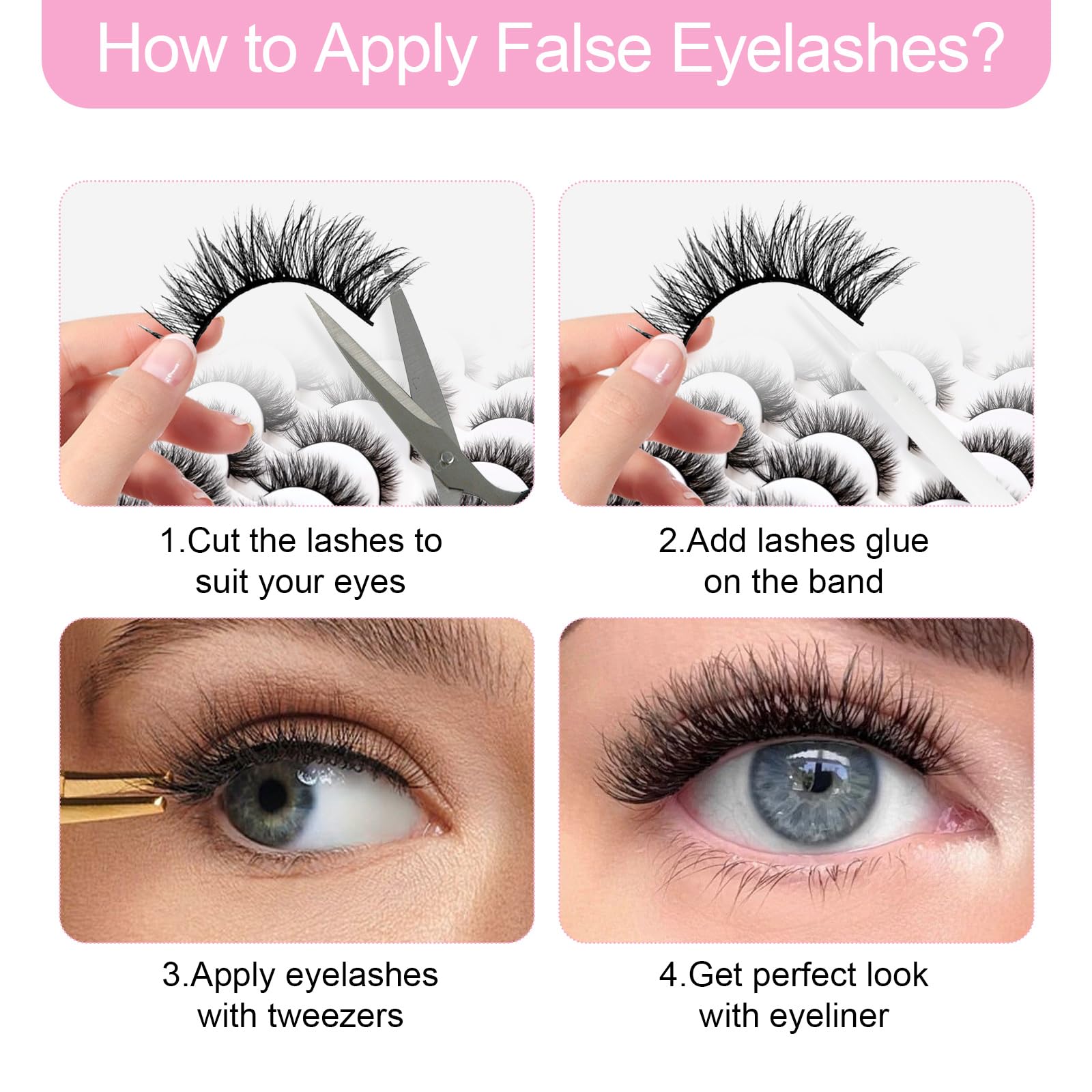 Azenlo reusable durable strip lashes pack emphasizes value across multiple wears.