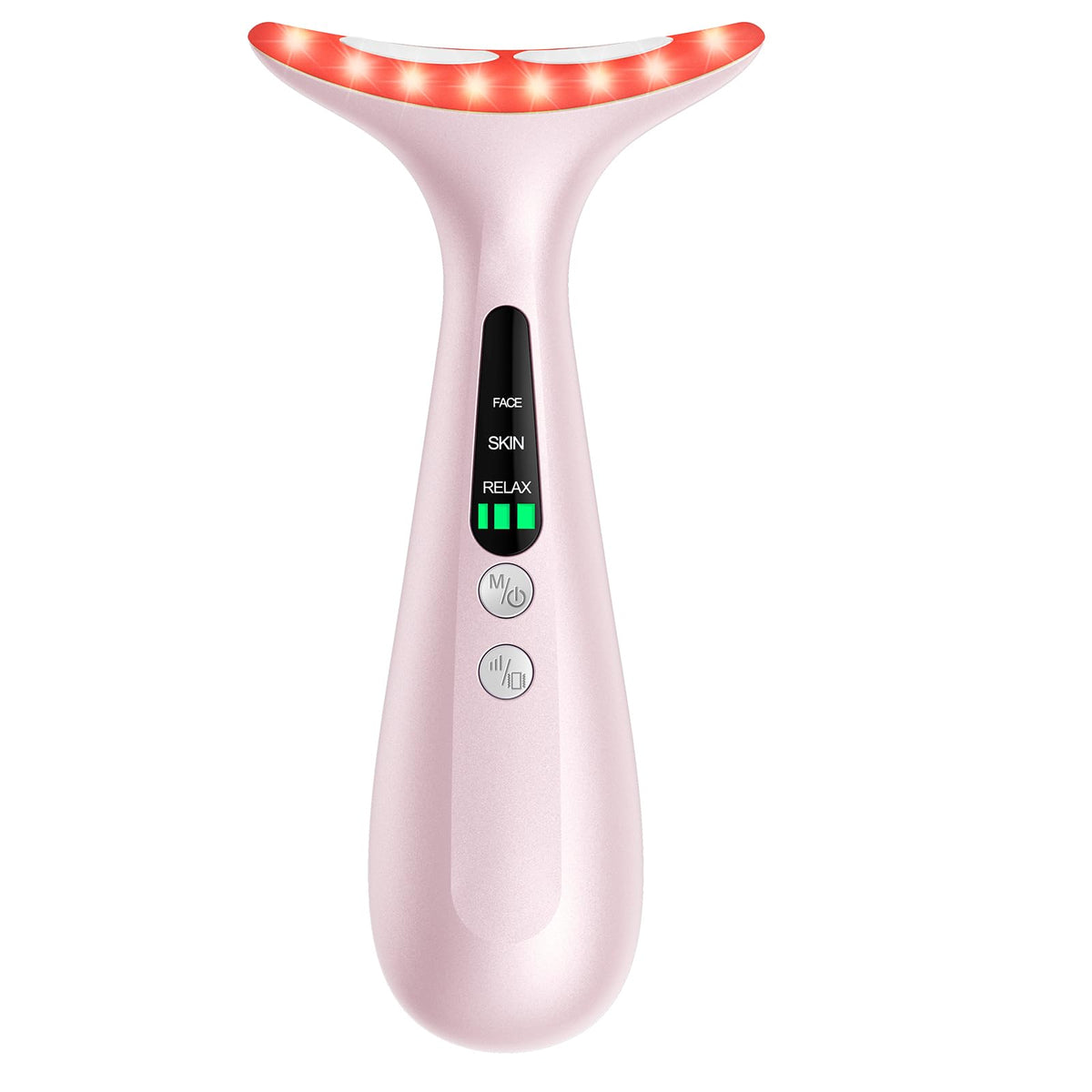 AZMAVO face-neck massager pastel pink for at-home facial contouring and neck toning.