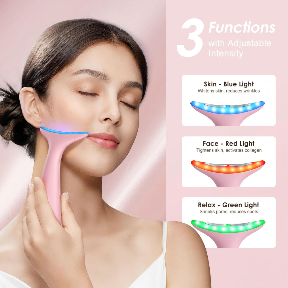 AZMAVO facial-massager arc-head closeup targeting contours for firming