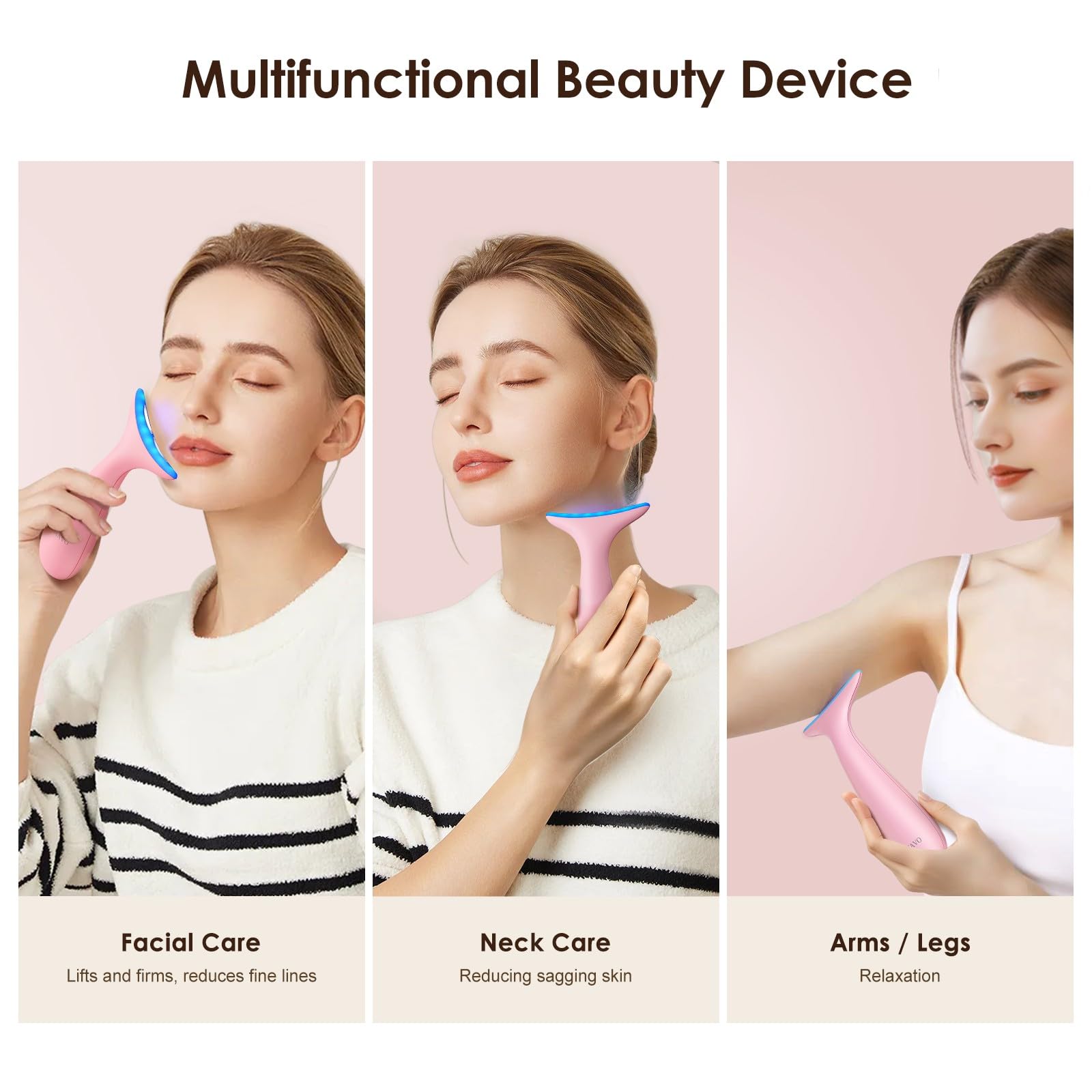 AZMAVO neck-massager curve-head along neck contour for gentle lift and toning
