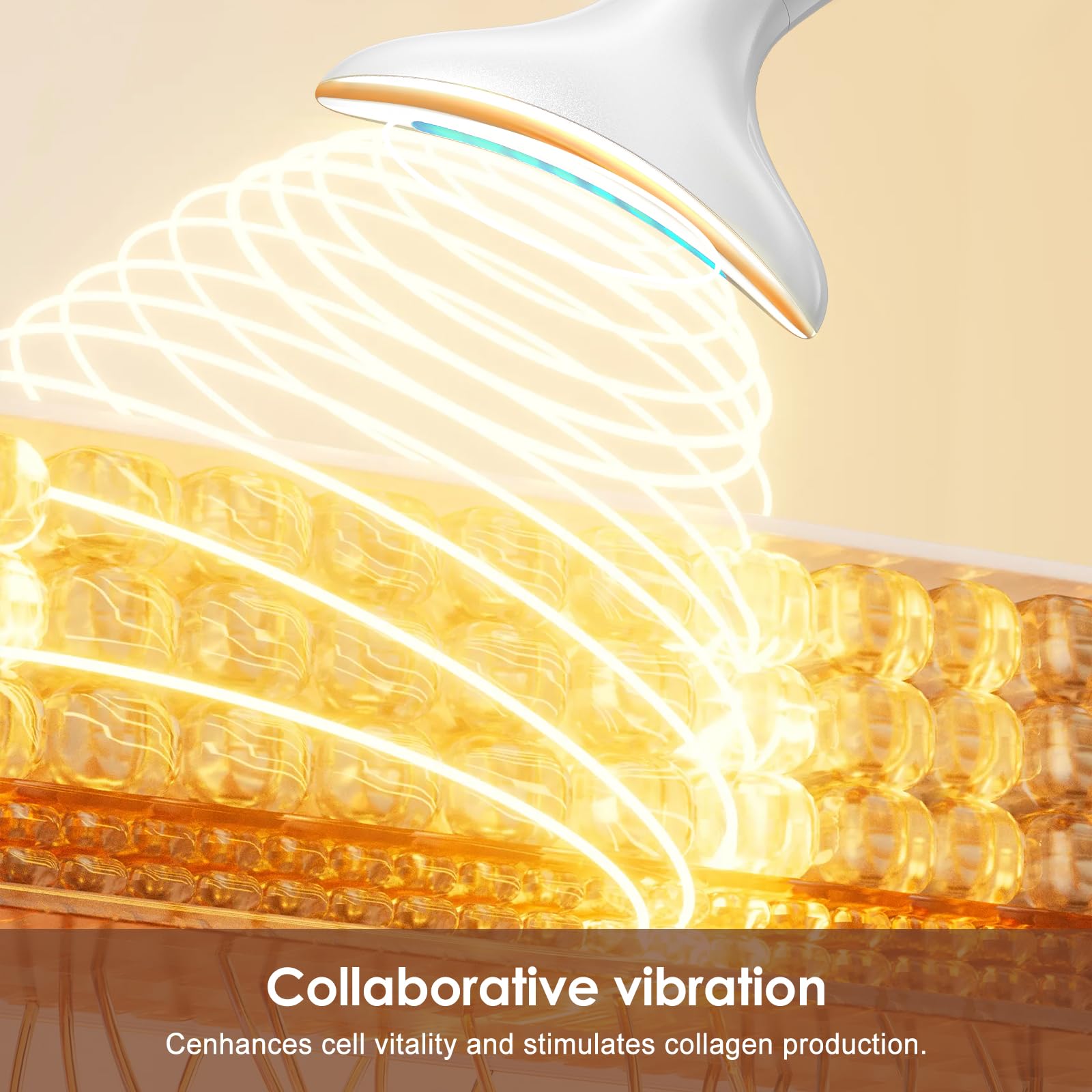 AZMAVO portable design showcases compact massager for on-the-go skincare.