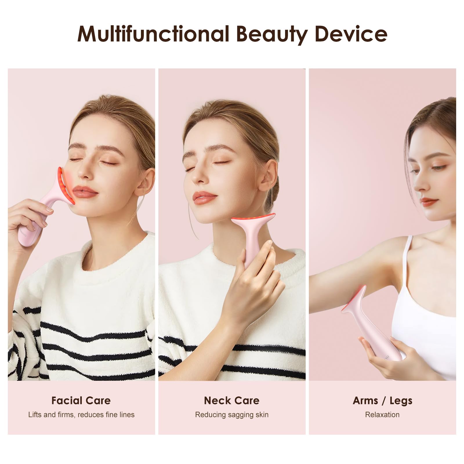 AZMAVO red-light therapy on the face for improved product absorption and relaxing skin.