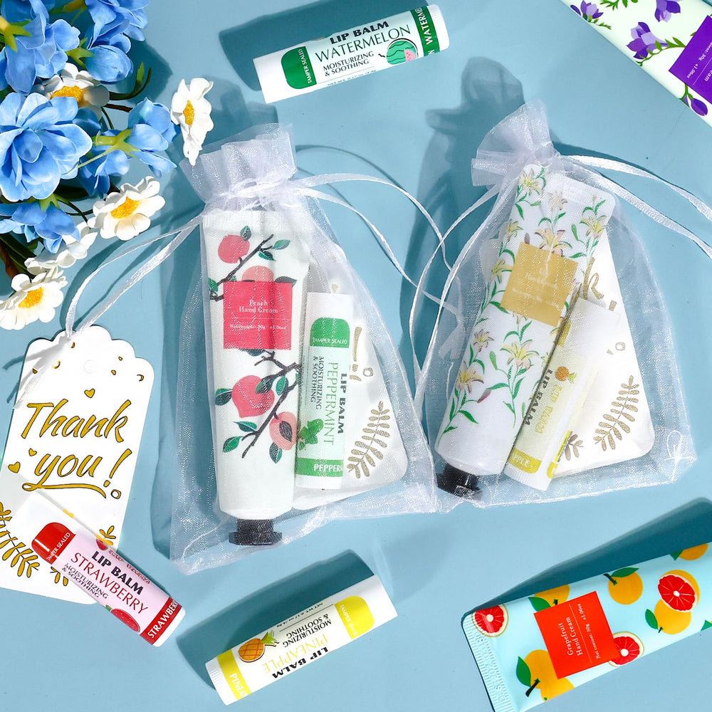 AZEN white organza bags showcase an elegant packaging touch.