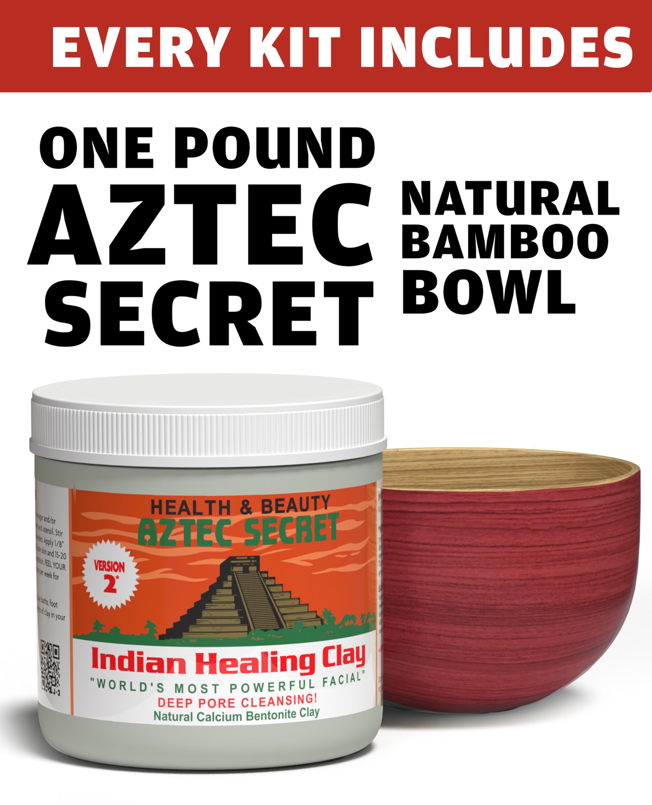 Aztec Secret Essential Indian Clay Mask Kit wood brush enables even application.