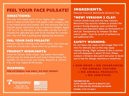 Aztec Secret Indian Healing Clay lid with security sticker signals product integrity.