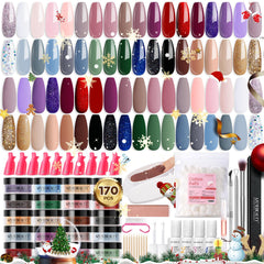 AZUREBEAUTY 170pcs dip nails kit box, complete at-home system for salon-worthy nails.