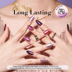 AZUREBEAUTY Cat Eye Nail Polish Set Mooncat black swatch delivers sleek night-out drama.