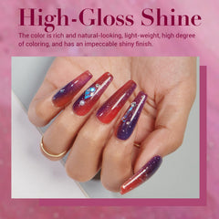 AZUREBEAUTY color-changing dip powder colors pink blue purple orange demonstrate mood-changing manicure