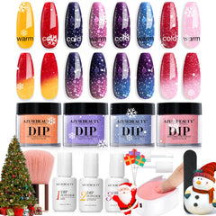 AZUREBEAUTY color-changing dip powder kit packaging showing beginner-friendly starter set