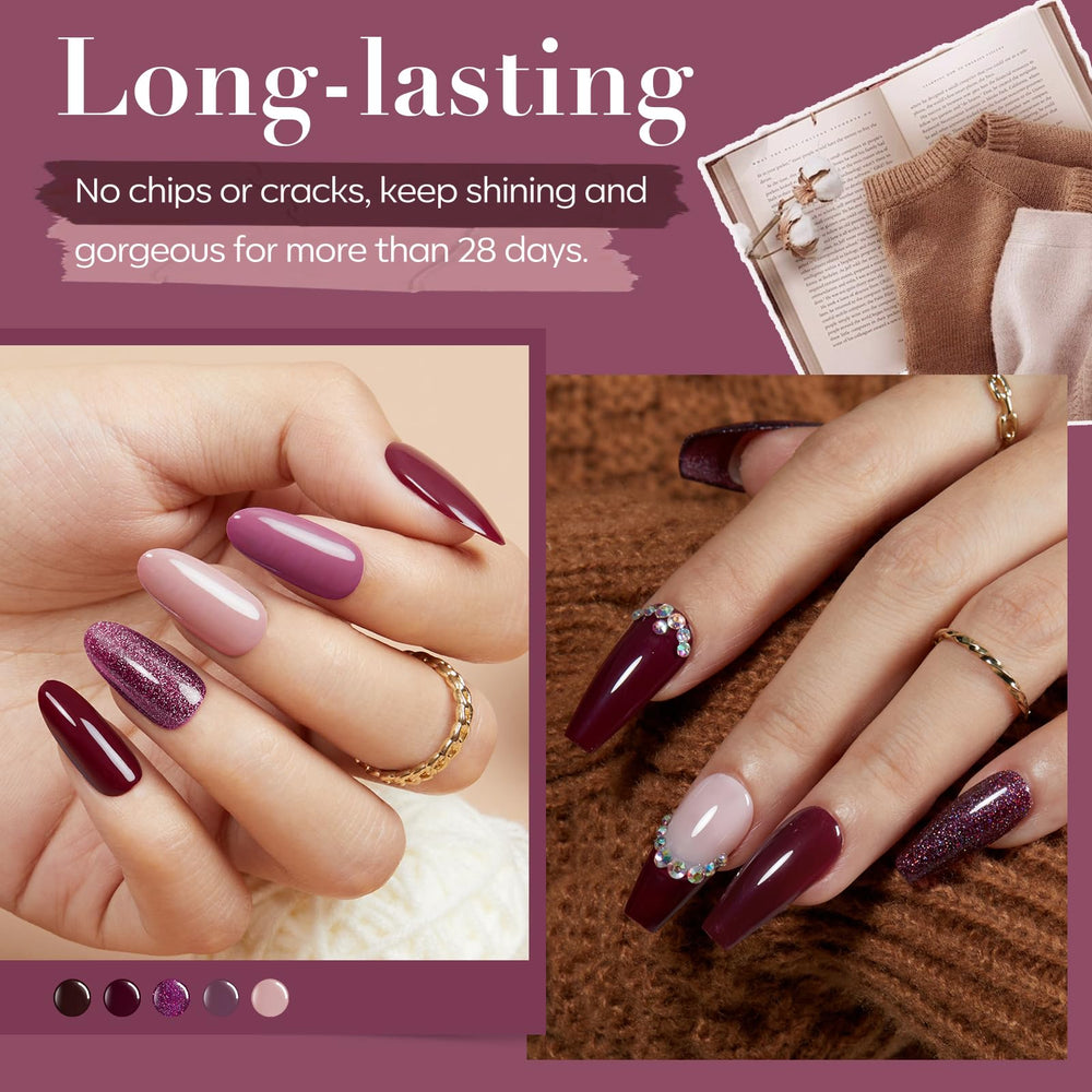 AZUREBEAUTY 8-color powder palette showcases glitter purple nude brown shades.