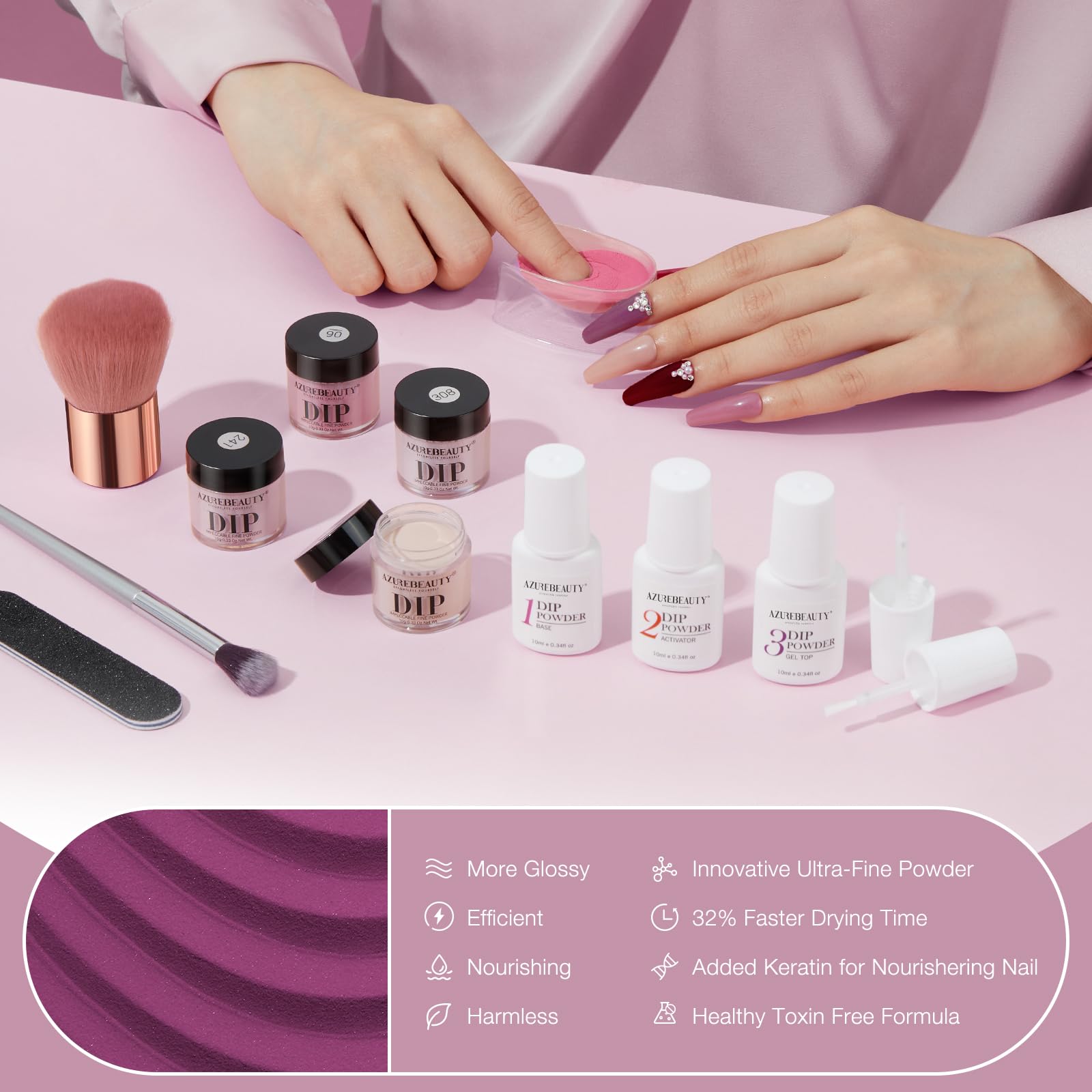 AZUREBEAUTY cuticle pusher for pre-dip grooming