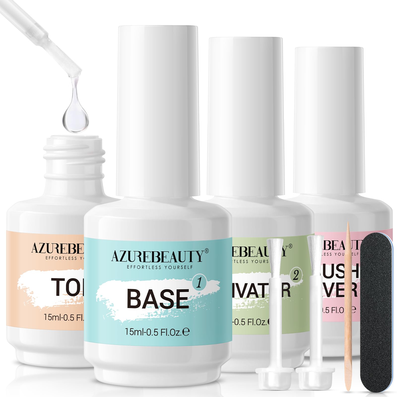 AZUREBEAUTY Dip Base Coat application for a smooth, durable base to start at home
