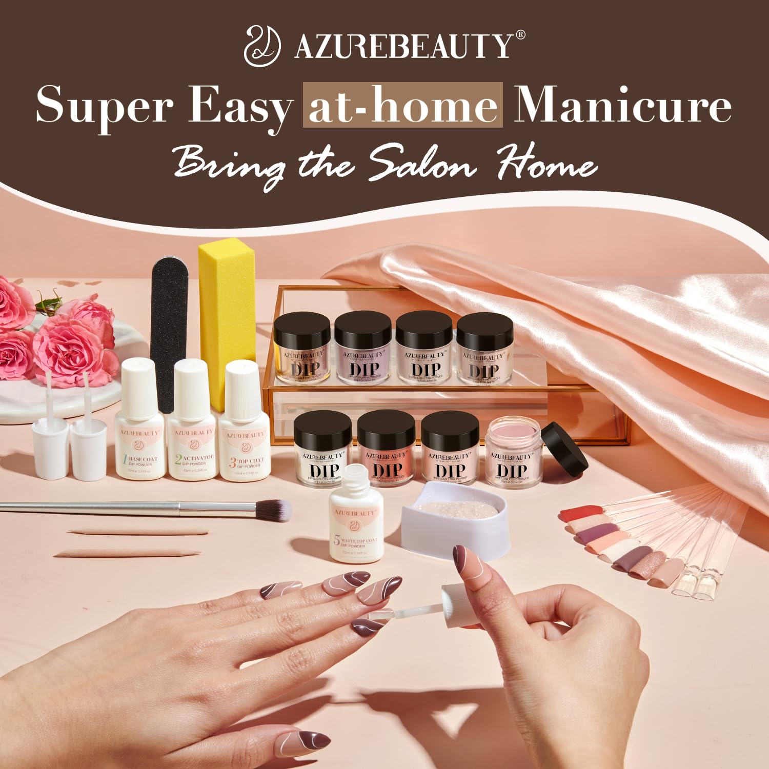 AZUREBEAUTY nail brush for precise, clean color application
