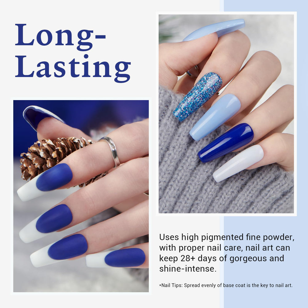 AZUREBEAUTY polvo dip azul marino para manicura duradera