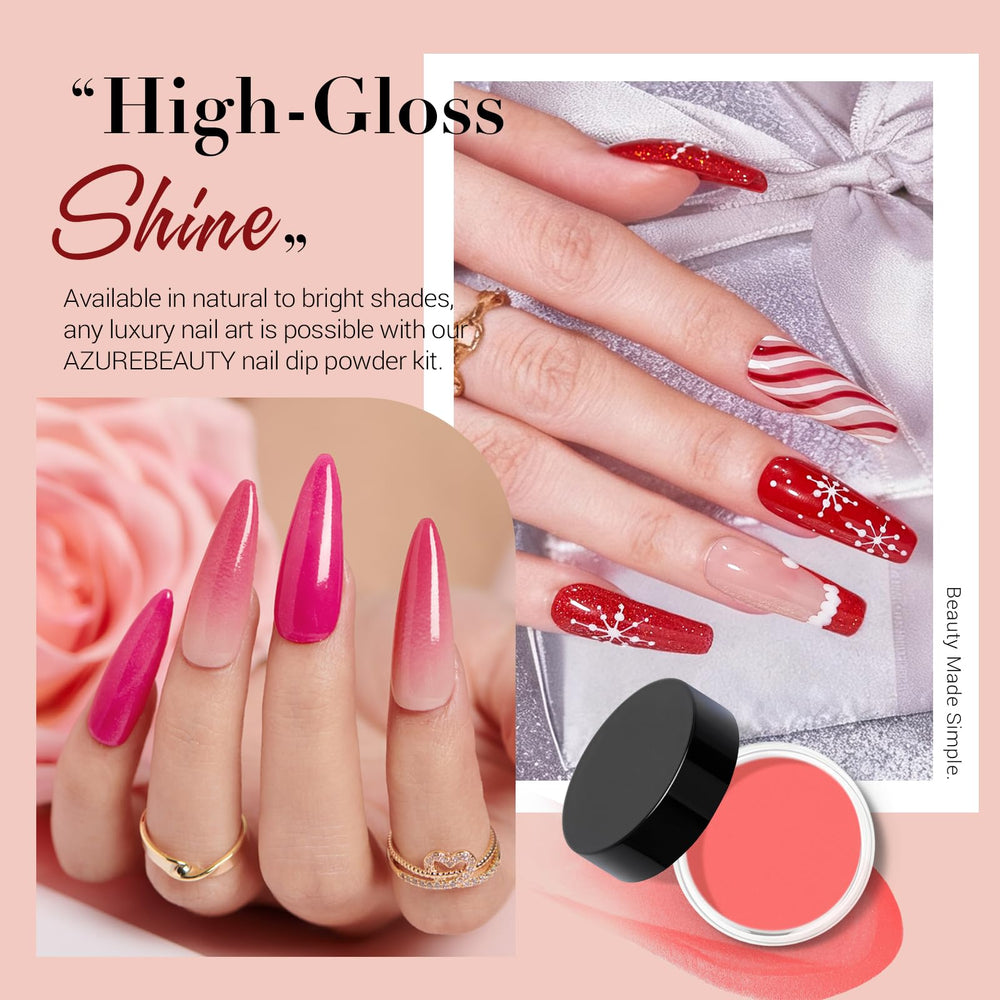 AzureBeauty dip powder base and top coat kit for smooth finishes