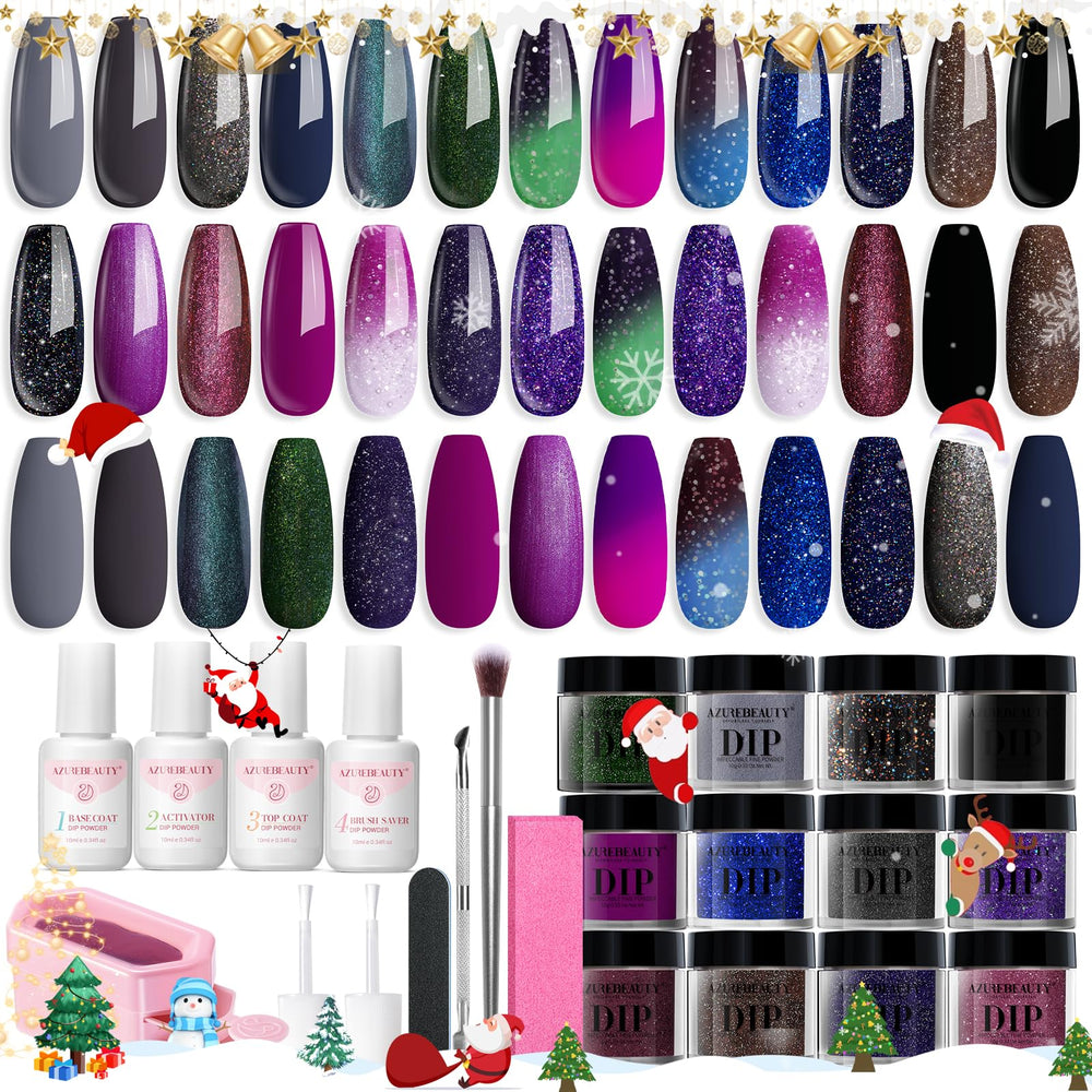 AZUREBEAUTY dip powder colors collection with vibrant shades for long-lasting nails