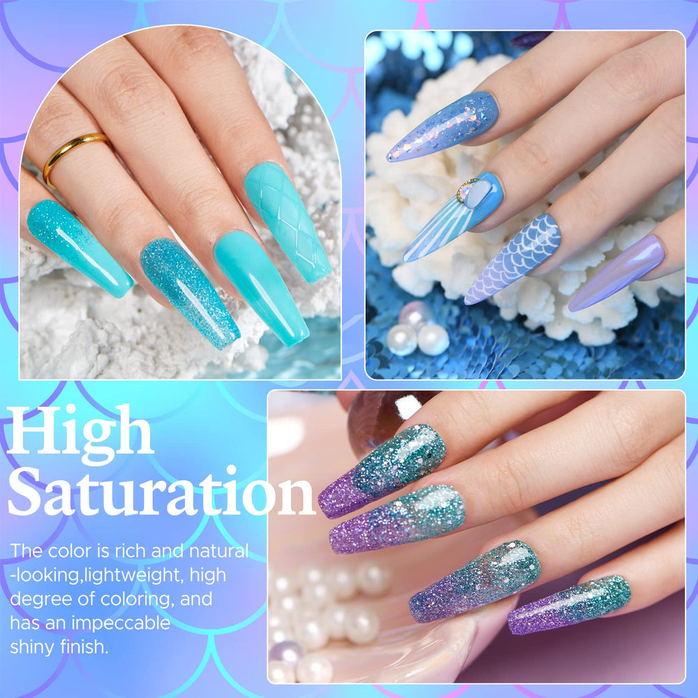 AZUREBEAUTY dip powder colors swatches showing 20 options for custom nails