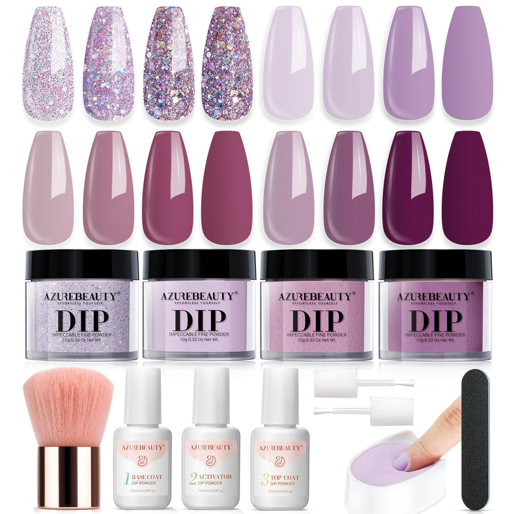 AZUREBEAUTY dip powder eggplant purple 10g with bold color and durable wear.