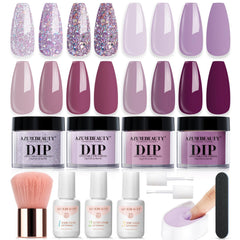 AZUREBEAUTY dip powder eggplant purple 10g with bold color and durable wear.